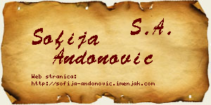 Sofija Andonović vizit kartica